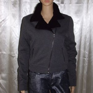 Bongo Gray Moto Fleece Collar Jacket sz. M NWT